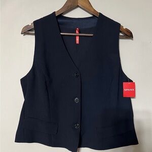 SPANX CareFree Crepe Vest Top Classic Navy 1X